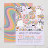 Invitation d'anniversaire de trois Esprit - Fille (Devant / Derrière)