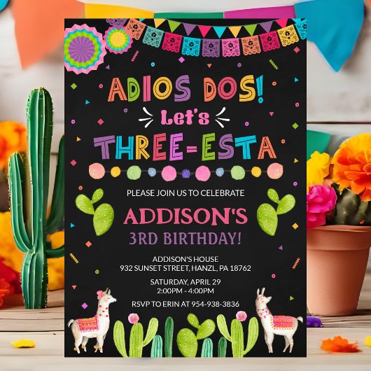 Invitation d'anniversaire de trois Esta