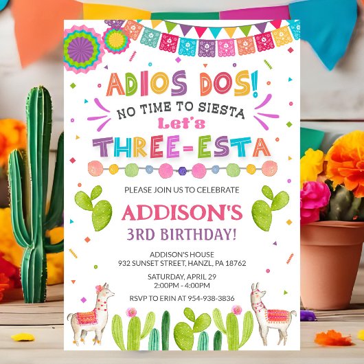 Invitation d'anniversaire de trois Esta
