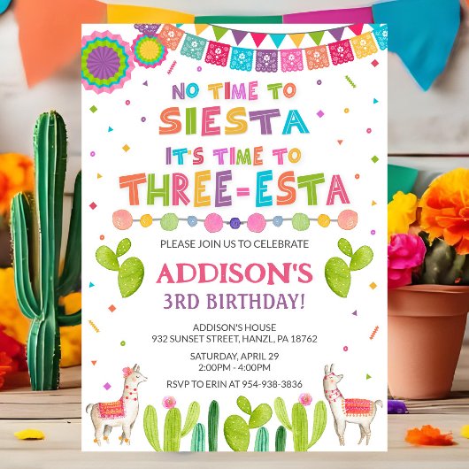 Invitation d'anniversaire de trois Esta