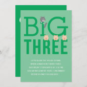 Invitation d'anniversaire de trois petits porcs (Devant / Derrière)