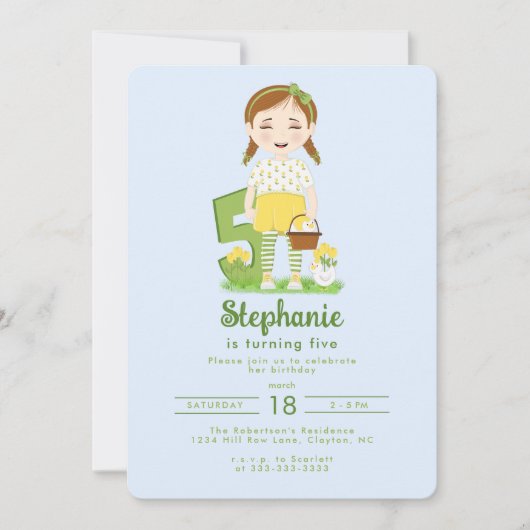 Invitation d'anniversaire de Tulip (Devant)