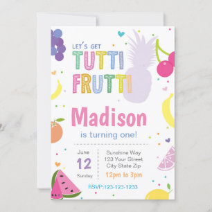 Invitation d'anniversaire de Tutti Frutii