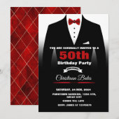 Invitation d'anniversaire de Tuxedo (Devant / Derrière)