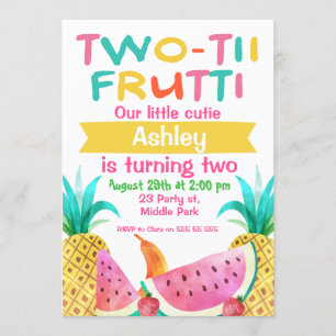 Invitation d'anniversaire de Two-tti Frutti de