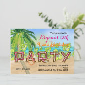Invitation d'anniversaire de typographie de PARTIE (Debout devant)