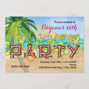 Invitation d'anniversaire de typographie de PARTIE