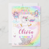 Invitation d'anniversaire de Unicorne Fairy invite (Devant)