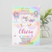 Invitation d'anniversaire de Unicorne Fairy invite (Debout devant)