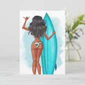 Invitation d'anniversaire de vacances de plage de (Debout devant)