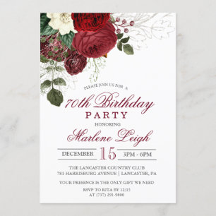 Invitation d'anniversaire de vacances florales d'h