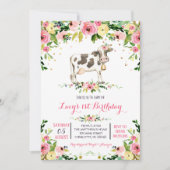 Invitation d'anniversaire de vache, invitation d'a (Devant)