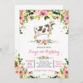 Invitation d'anniversaire de vache, invitation d'a (Devant / Derrière)