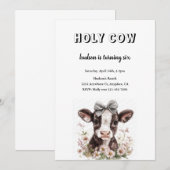 INVITATION D'ANNIVERSAIRE DE VACHE JEUNE ET MIGNON (Devant / Derrière)