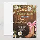 Invitation d'anniversaire de vachère Daisy (Devant / Derrière)