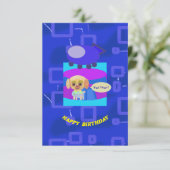 Invitation d'anniversaire de vaisseau spatial de c (Debout devant)