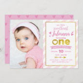 Invitation d'anniversaire de Valentine de rose (Devant / Derrière)