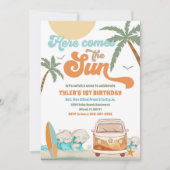 Invitation d'anniversaire de van de surf de plage (Devant)