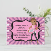 Invitation d'anniversaire de vedette du rock (Debout devant)