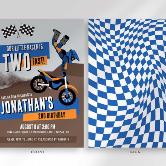 Invitation d'anniversaire de vélo de terre rapide