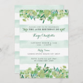 Invitation d'anniversaire de verdure (Devant / Derrière)