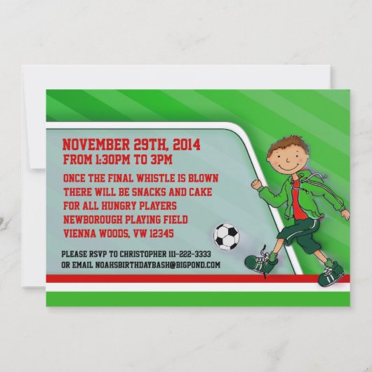 Invitation d'anniversaire de vert du (Dos)