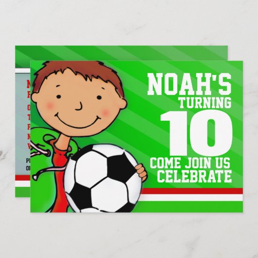 Invitation d'anniversaire de vert du (Devant / Derrière)