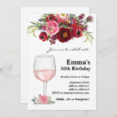 Invitation d'anniversaire de vin, âge à la perfect (Devant / Derrière)