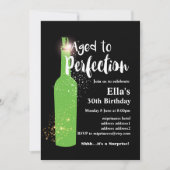 Invitation d'anniversaire de vin, âge à la perfect (Devant)