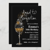 Invitation d'anniversaire de vin, âge à la perfect (Devant / Derrière)