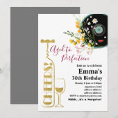 Invitation d'anniversaire de vin, âge à la perfect (Devant / Derrière)
