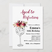 Invitation d'anniversaire de vin, âge à la perfect (Devant)