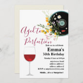 Invitation d'anniversaire de vin, âge à la perfect (Devant / Derrière)