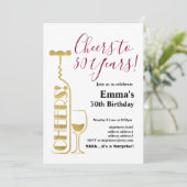 Invitation d'anniversaire de vin, âge à la perfect (Debout devant)