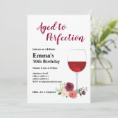 Invitation d'anniversaire de vin, Agé à Perfection (Debout devant)