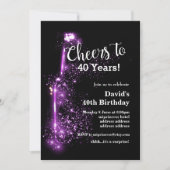 Invitation d'anniversaire de vin, applaudissements (Devant)