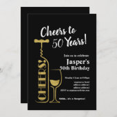 Invitation d'anniversaire de vin, Bravo ! (Devant / Derrière)