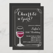 Invitation d'anniversaire de vin, encouragez à n'i (Devant / Derrière)