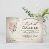 Invitation d'anniversaire de vin et de fromage (Debout devant)