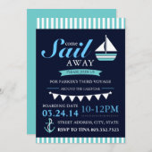 Invitation d'anniversaire de voilier (Devant / Derrière)