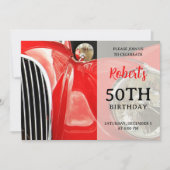 Invitation d'anniversaire de voiture britannique c (Devant)
