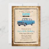 Invitation d'anniversaire de voiture classique vin (Devant)