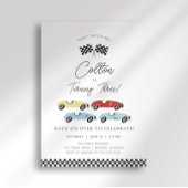 Invitation d'anniversaire de voiture de course