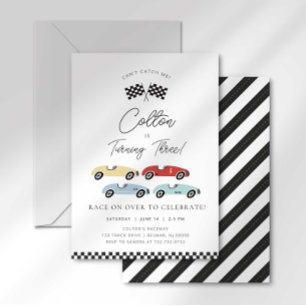 Invitation d'anniversaire de voiture de course