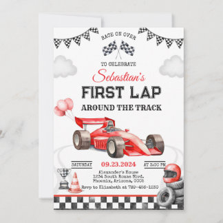 Invitation d'anniversaire de voiture de course
