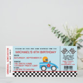 Invitation d'anniversaire de voiture de course (Debout devant)