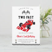 Invitation d'anniversaire de voiture de course de  (Debout devant)