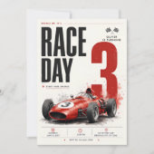 Invitation d'anniversaire de voiture de course de (Devant)