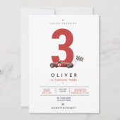 Invitation d'anniversaire de voiture de course de (Devant)