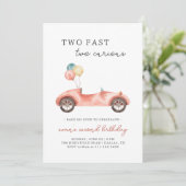 Invitation d'anniversaire de voiture de course Deu (Debout devant)